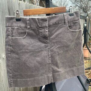 J.Crew Grey Corduroy Mini Skirt Sz 4 Preppy Academic Neutral